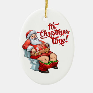 Ornamento De Cerâmica Papai Noel engraçado que tem um Natal áspero