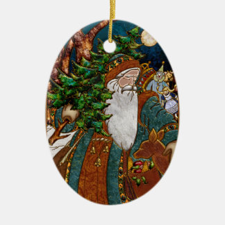Ornamento De Cerâmica Papai noel escandinavo do vintage personalizado