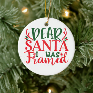 Ornamento De Cerâmica Papai Noel eu fui incriminado - Personalize- Natal
