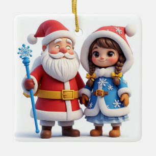 Ornamento De Cerâmica 🎅 Papai Noel Férias de Inverno Magia ❄️