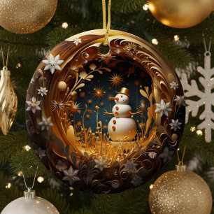 Ornamento De Cerâmica Papai Noel Floral Personalizado Natal