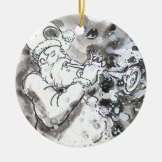 Ornamento De Cerâmica "Papai noel jazzístico "