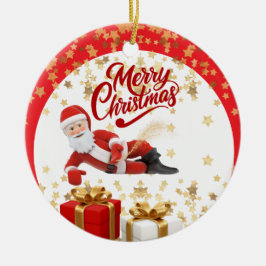 Ornamento De Cerâmica Papai Noel Legal Feriado de Natal 🎅