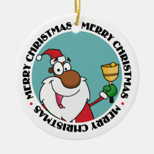 Ornamento De Cerâmica Papai Noel Negra