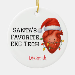 Ornamento De Cerâmica Papai noel Personalizado EKG Tech