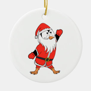 Ornamento De Cerâmica Papai Noel Pinguim Pronta para o Natal