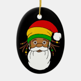 Ornamento De Cerâmica Papai Noel Rasta Natal