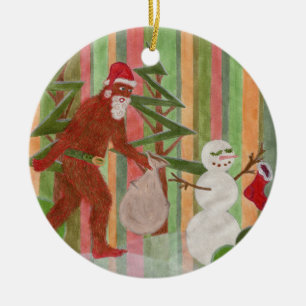 Ornamento De Cerâmica Papai noel-Squatch: Eu acredito