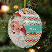 Papai Noel Vintage Cores Retro Foto Dupla Face