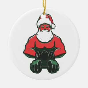Ornamento De Cerâmica Papai Noel Vintage Fortão – Papai Noel Musculoso