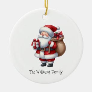 Ornamento De Cerâmica Papai Noel Vintage Natal Fofo