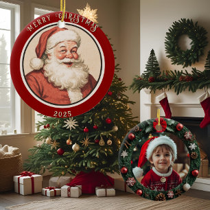 Ornamento De Cerâmica Papai Noel Vintage Retro