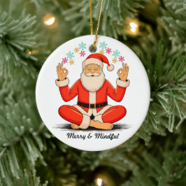 Ornamento De Cerâmica Papai Noel Yoga