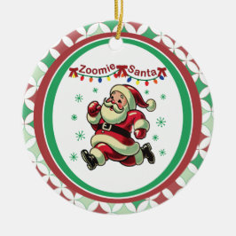 Ornamento De Cerâmica Papai Noel Zoomie Natal