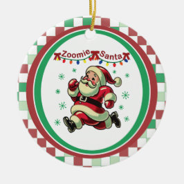 Ornamento De Cerâmica Papai Noel Zoomie Natal