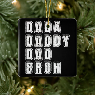 Ornamento De Cerâmica Papai Papai Pai Bruh Vintage Piadas engraçadas do