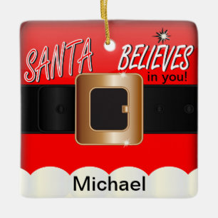 Ornamento De Cerâmica Papais noeis acreditam em você