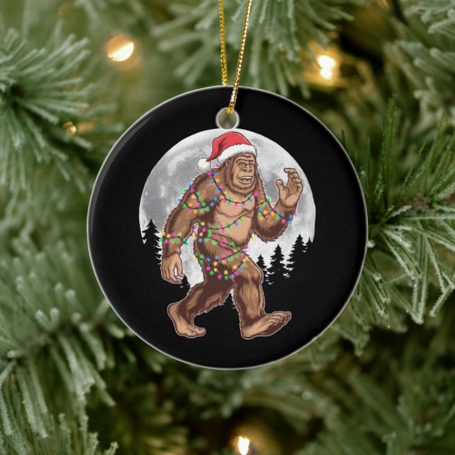 Ornamento De Cerâmica Papais noeis Bigfoot Árvore de Natal Luzes Xmas Sa (Árvore)