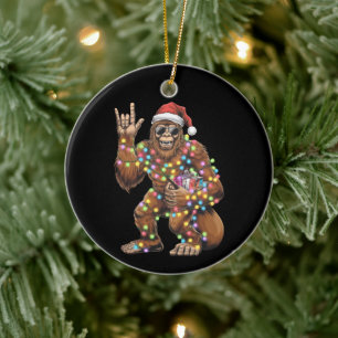 Ornamento De Cerâmica Papais noeis Bigfoot Luzes de Natal Engraçadas