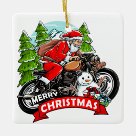 Ornamento De Cerâmica Papais noeis Biker
