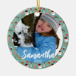 Ornamento De Cerâmica Papais noeis Bonitos Reindeer Candy Cane Gingerpão