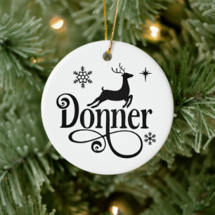 Ornamento De Cerâmica Papais noeis bonitos Reindeer Nomes Donner Natal