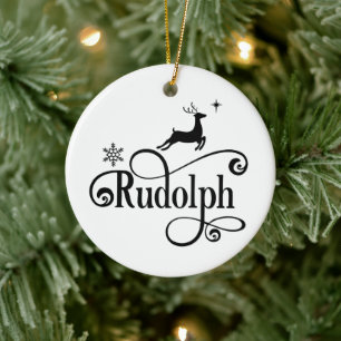 Ornamento De Cerâmica Papais noeis Bons Nomes de Rebelde Rudolph Natal