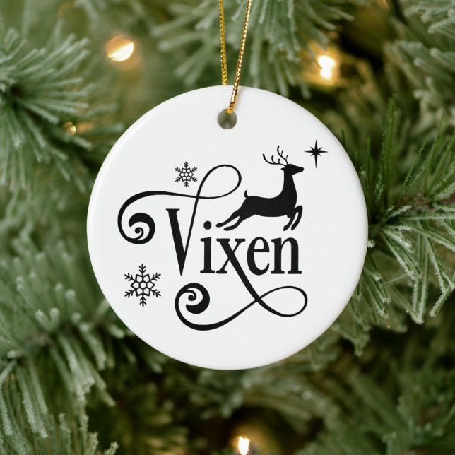 Ornamento De Cerâmica Papais noeis Bons Nomes de Rebelde Vixen Natal (Árvore)
