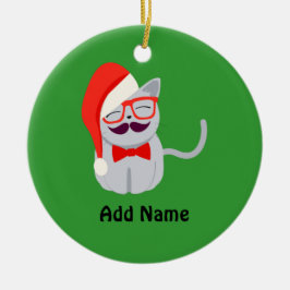 Ornamento De Cerâmica Papais noeis Cat