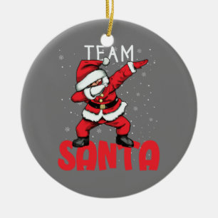 Ornamento De Cerâmica Papais noeis Da Equipe Dabbing Papais noeis No Nat