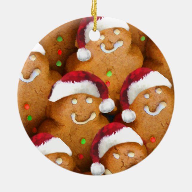 Ornamento De Cerâmica Papais noeis de Biscoito Gingerpão Xmas Ornament (Traseira)