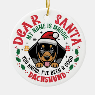 Ornamento De Cerâmica Papais noeis de Cachorro Personalizados de Ronda d