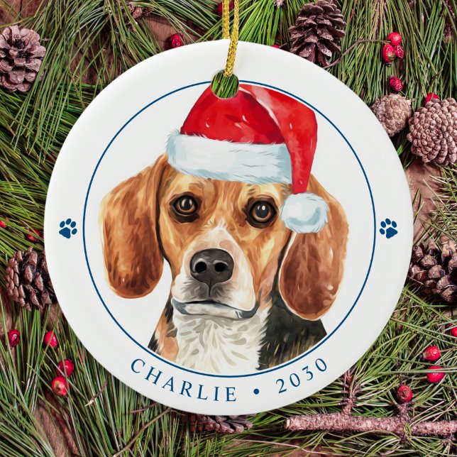 Ornamento De Cerâmica Papais noeis de Cachorro Personalizados Natal Simp (Criador carregado)