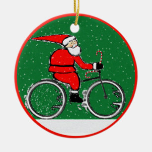 Ornamento De Cerâmica Papais noeis de ciclismo ornamentação cerâmica col