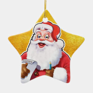 Ornamento De Cerâmica Papais noeis de decoração de Natal verificando sua