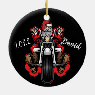 Ornamento De Cerâmica Papais noeis de Feliz Natal Personalizados
