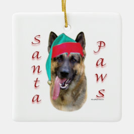 Ornamento De Cerâmica Papais noeis de german shepherd