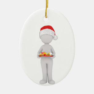 Ornamento De Cerâmica papais noeis de hambúrguer de natal