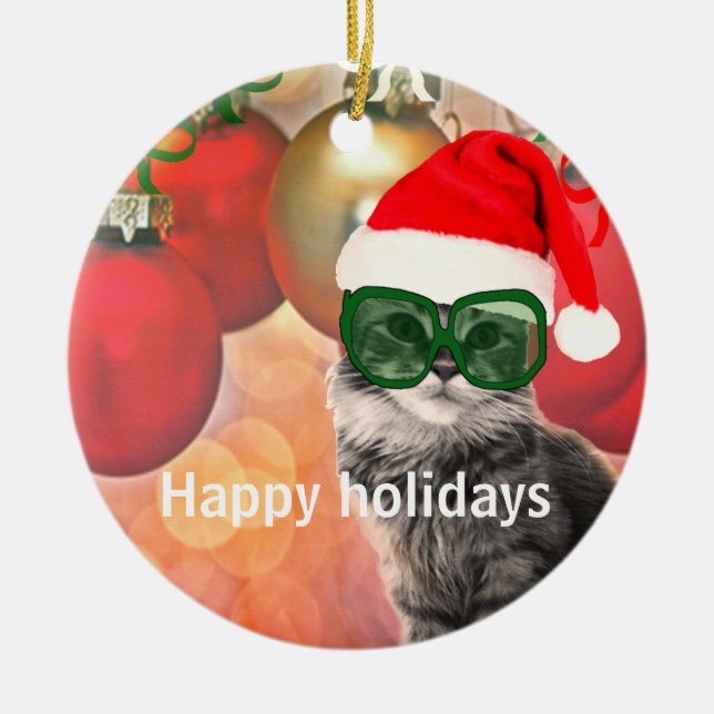 Ornamento De Cerâmica Papais noeis de Natal (Frente)