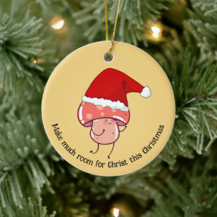 Ornamento De Cerâmica Papais noeis de Natal Cogumelos