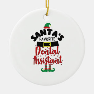 Ornamento De Cerâmica Papais noeis de Natal de Assistência Dental Favori