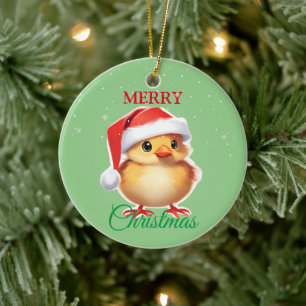 Ornamento De Cerâmica Papais noeis de natal de bebês de animais bonitos 