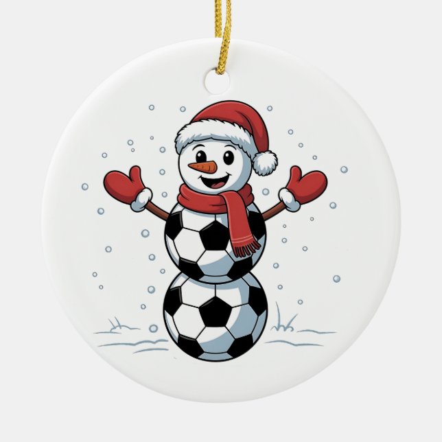 Ornamento De Cerâmica Papais noeis de Natal do Snowman Baseball Esporte (Frente)