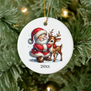 Ornamento De Cerâmica Papais noeis de Natal Festivos adicionam ano e men