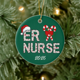Ornamento De Cerâmica Papais noeis de Natal para enfermeiros personaliza