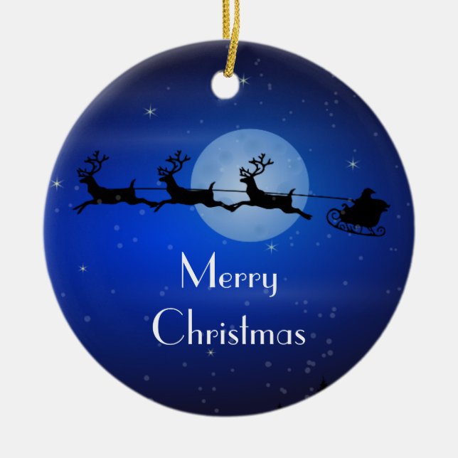 Ornamento De Cerâmica Papais noeis de Natal Personalizados (Frente)