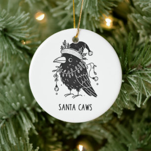 Ornamento De Cerâmica Papais noeis de Natal Raven