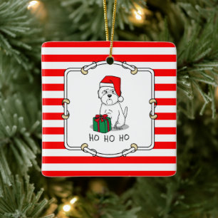 Ornamento De Cerâmica Papais noeis de Natal West Highland White Terrier 