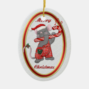 Ornamento De Cerâmica Papais noeis de sintonização do mouse