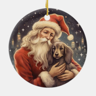 Ornamento De Cerâmica Papais noeis de Vintage com o Natal do Caça Afegão